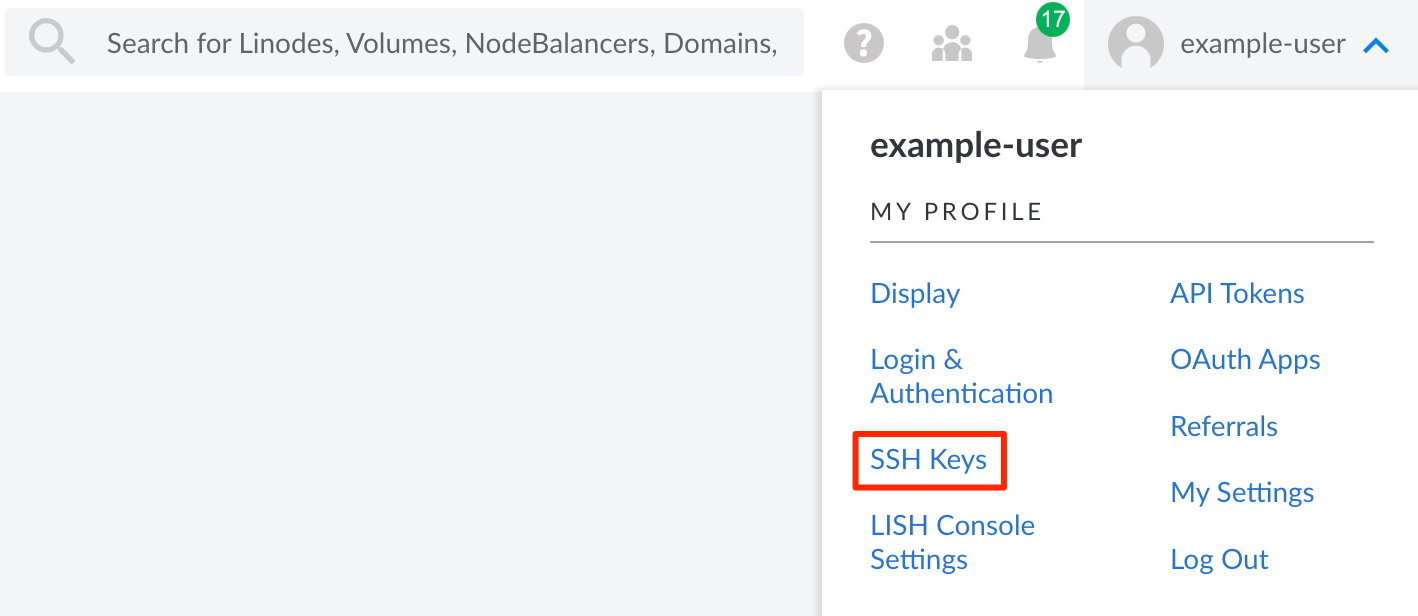 Screenshot of the My Profile dropdown menu Screenshot of the My Profile dropdown menu