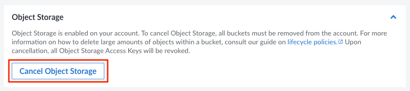 Cancel Object Storage Cancel Object Storage